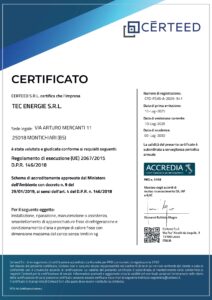 Certificato F-Gas Tec Energie